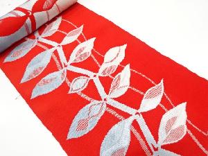 アンティーク　枝葉模様織出し八寸帯地反物